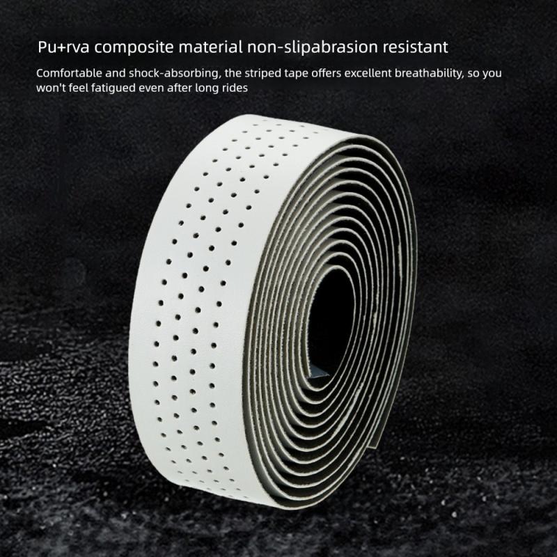 Durable Rubber Bike Handlebar Tape, Perforated Breathable Non-Slip Wear Resistant Bar Strap for Road Bike Outdoor Cycling