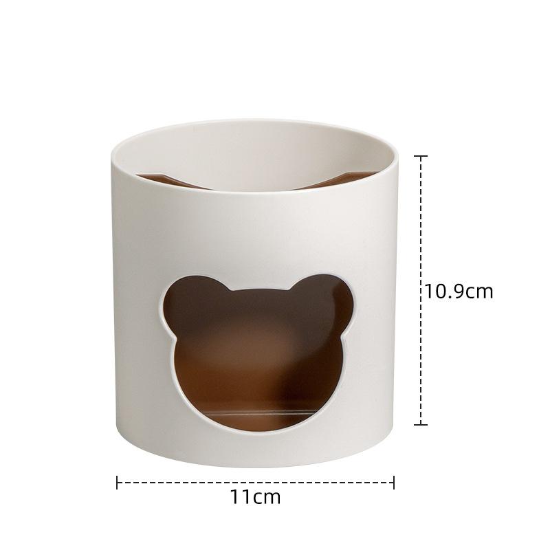 Cute Creative Bear Plastic Pen Holder Desktop Storage Organizer For Office Student