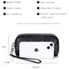 Double Zipper Clutch Bag for Women Genuine Leather Coin Pocket Money Purse Women's Clutches Female Clutch Purse with Wrist Strap