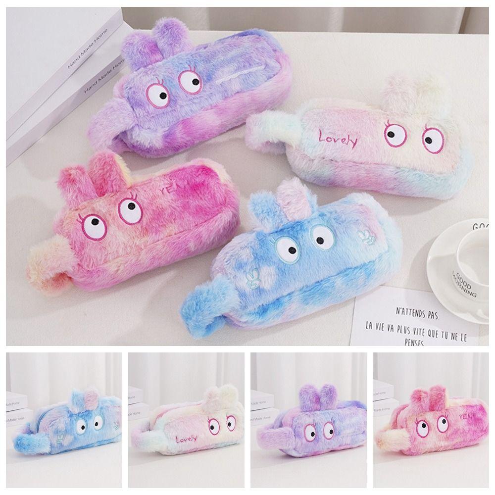 

Large Capacity Plush Pencil Case Plush Bag Cartoon Plush Pen Bag Pencil Pouch Students Office Style D