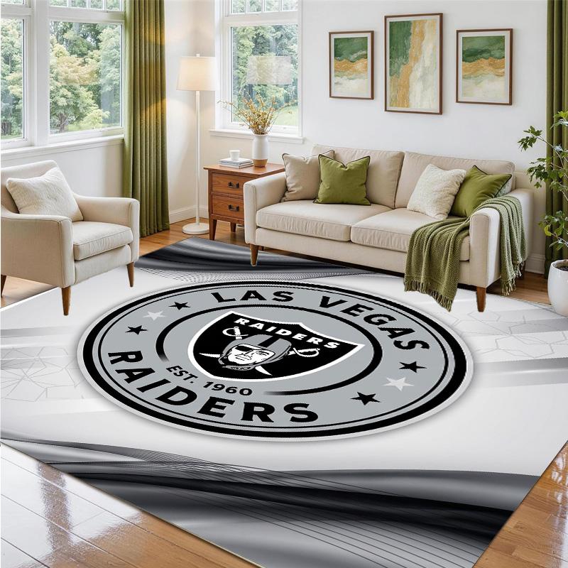Las Vegas Raiders Design Crystal Velvet Rug Soft Decorative Mat for Bedroom Entrance