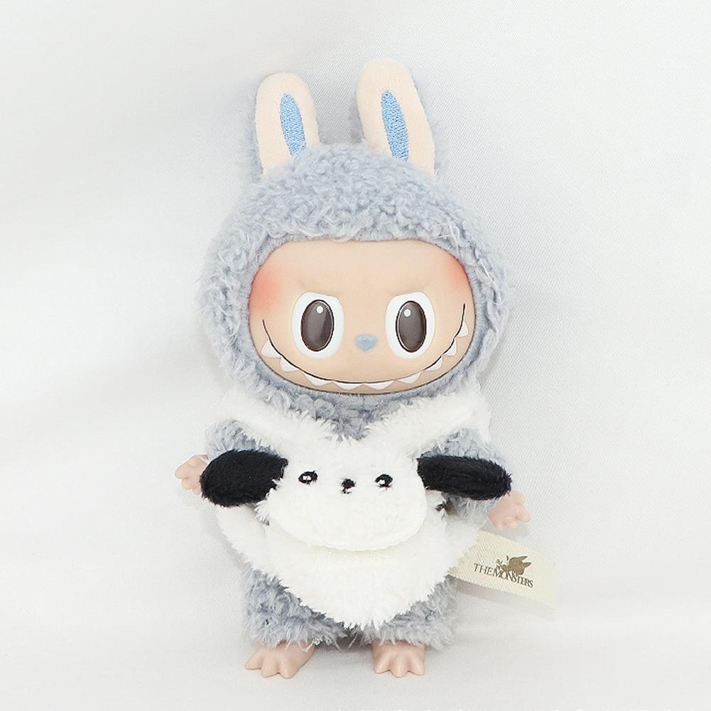 For 17cm Labubu Kawaii Bear Backpack Puppy Backpack Suitable for Labubu2.0 Sit Party Plush Costume Doll Bag