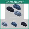 Retro Artistic Style Womens Beret In Denim Blue Warm Cotton Fabric For Seasons All