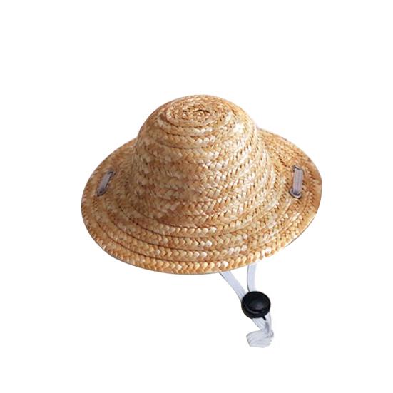 Cappello per Animali Traspirante di Paglia Estivo Animale Domestico Creativo Fatto a Mano Cappellino da Sole per Esterno