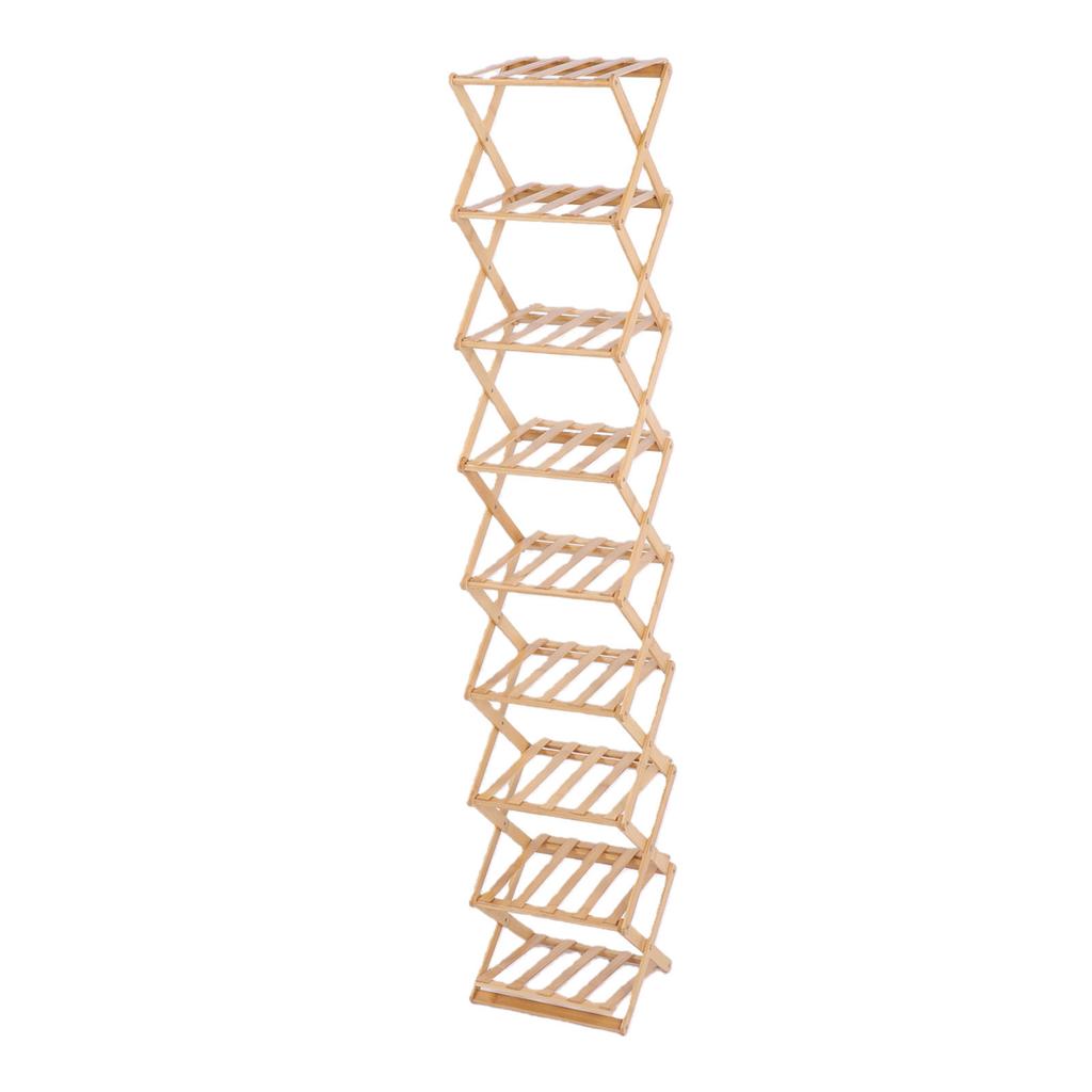 Corner Shoe Rack Multi Tier Foldable Space Saving Wood Shoe Organizer for Home Dormitory Entrance