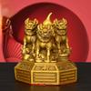 Lucky Feng Shui Copper Unicorn Ornaments Gossip Formation Money Yuanbao Gourd Home Decor Sculptures