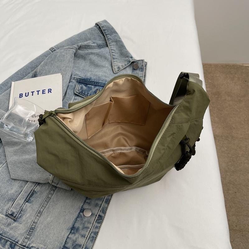 Hobo Bag Women's Crossbody Bag Large Capacity Shoulder Bag Solid Color Sports Bag