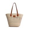 Shoulder large capacity women's bag seaside vacation woven tote bag straw bag portable French beach bag new