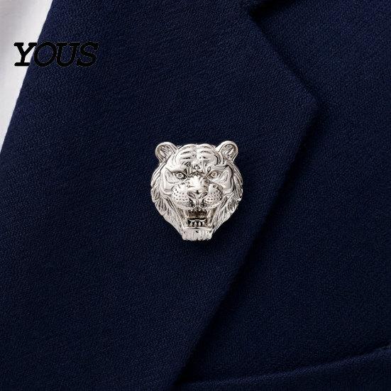Lapel Badge Brooch Pin, Versatile Animal-Shaped with Electroplated Surface, Lion Metal Design Pin for Business Daily