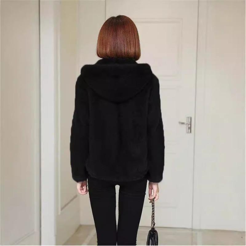 Fleece Thickened Hooded Fleece Sweater Cardigan Women's New Autumn and Winter Loose Imitation Lamb Plush Coat