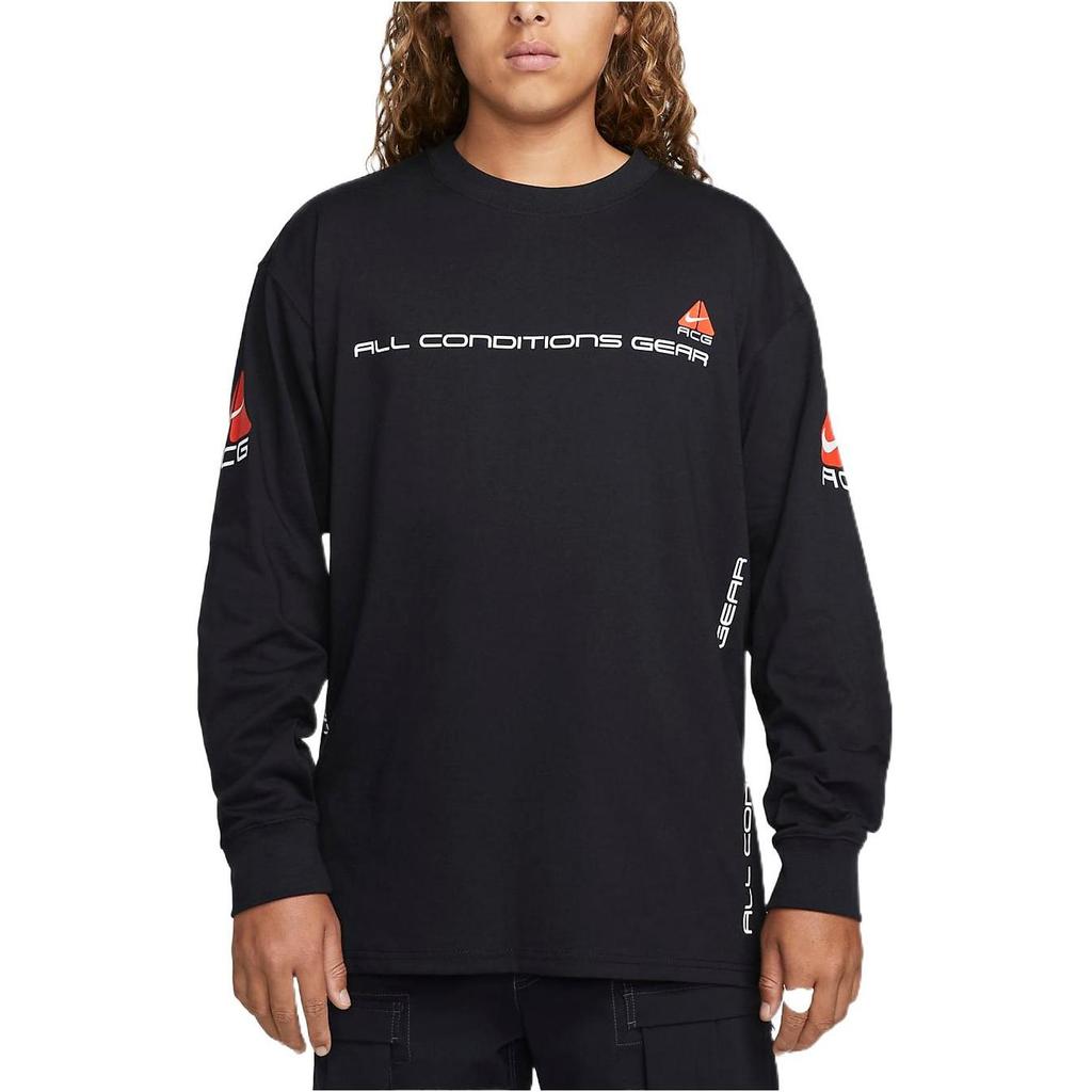 Nike Long-Sleeve T-Shirt With Letter Print Men Tops Black DV9638-010