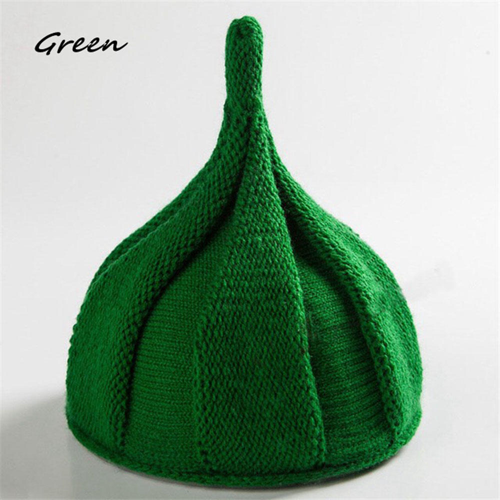 Funny Warm Winter Beanie Knitted Wool Windmill Caps Twisted Flower Pointed Hats