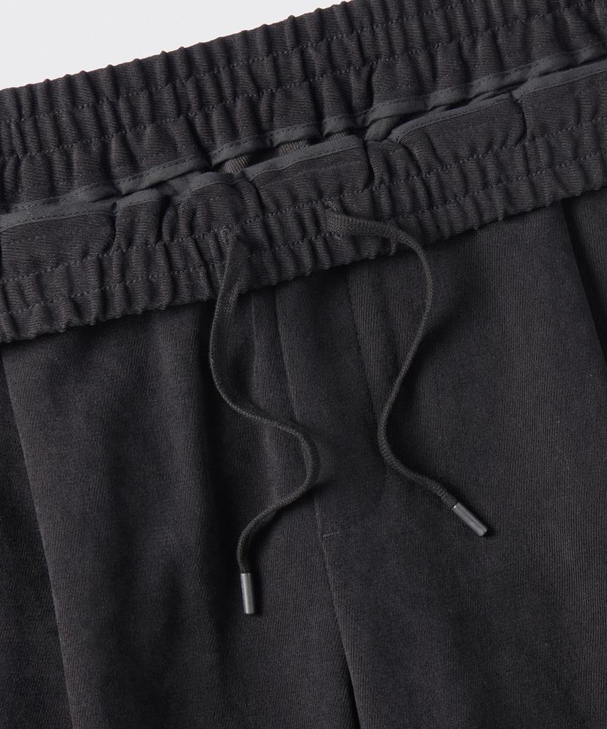 Musinsa Standard Brushed One-Pleat Wide Elastic Pants [Gunmetal]