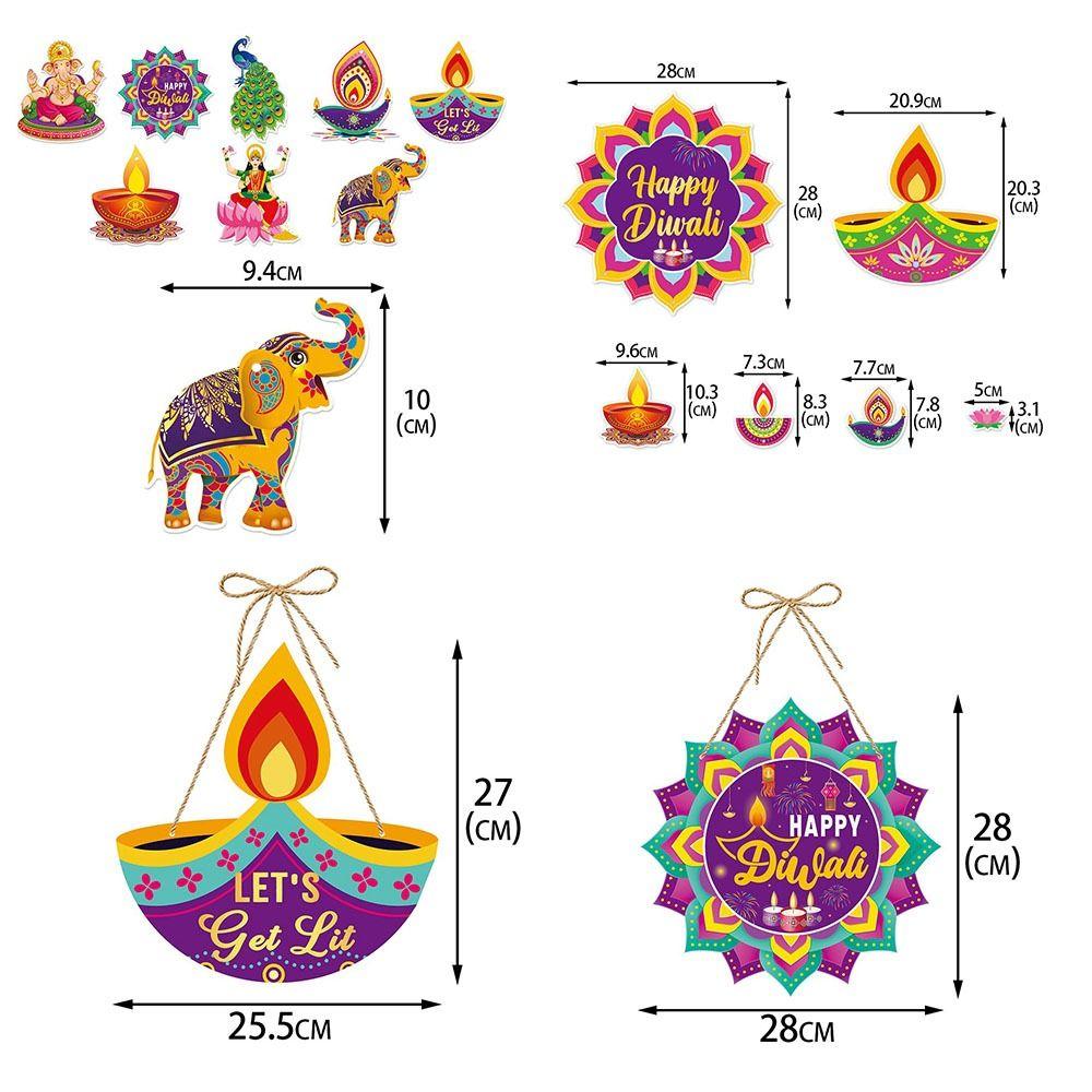 Mode DIY Diwali Dörrhänge Hängen Papper Glad Diwali Väggdekorationer Diwali Hängande Prydnad Deepavali Festival