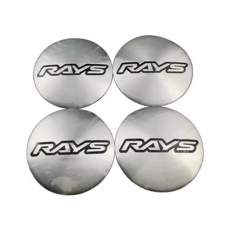 High Quality 4PCS 56mm 60mm RAYS Emblem Universal Car Wheel Center Caps Sticker Dustproof Hub Covers Auto Exterior Accessories