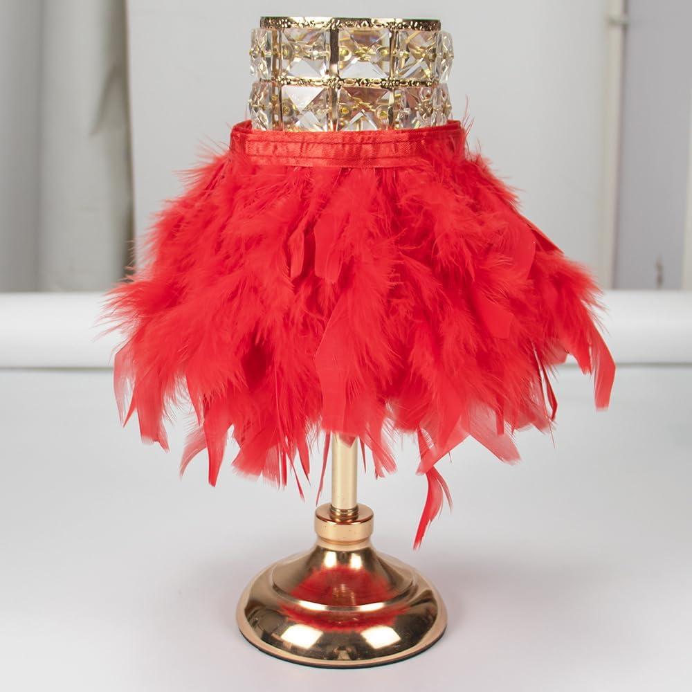 FeatherRed Turkey Feathers Trim 10-15cm 4-6 Inch Natural Feather Ribbon for Sewing Clothing Fringe Plumes Wedding Decoration