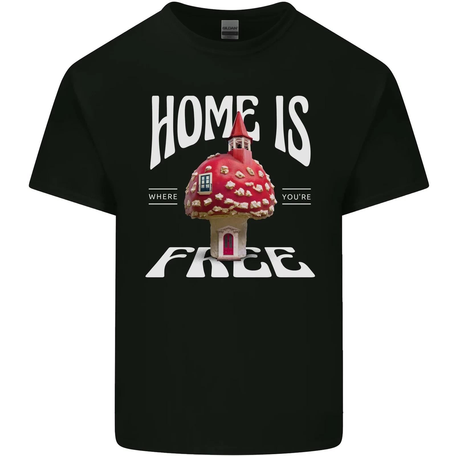 Mushrooms Home is Where You re Free Kids T-Shirt Childrens 4XL