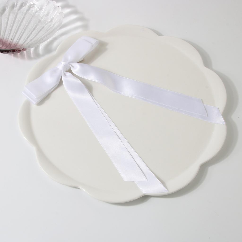 Elegant Bow Ribbon Hair Clip Fashion Simple Solid Satin Clip Hair Pin Spring Retro Headband with Clips Girls Hair Accessories