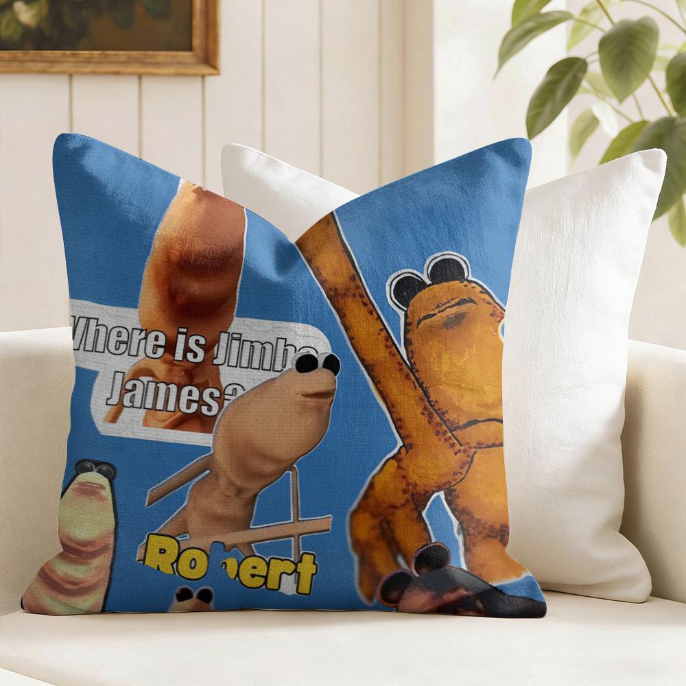 MMarcus The Worm Comic Cushion Cover Eco Linen Pillow Case DoubleSided Print Breathable Durable Zipper Home Decor Gift