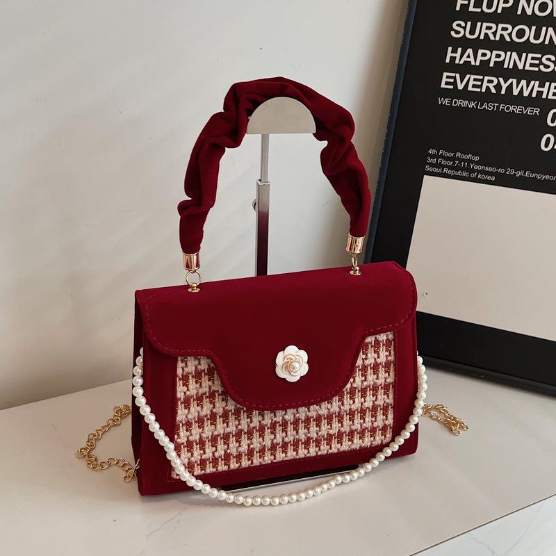 Women's Luxury Red Bridal Handbag - Bridesmaid & Bride Wedding Clutch