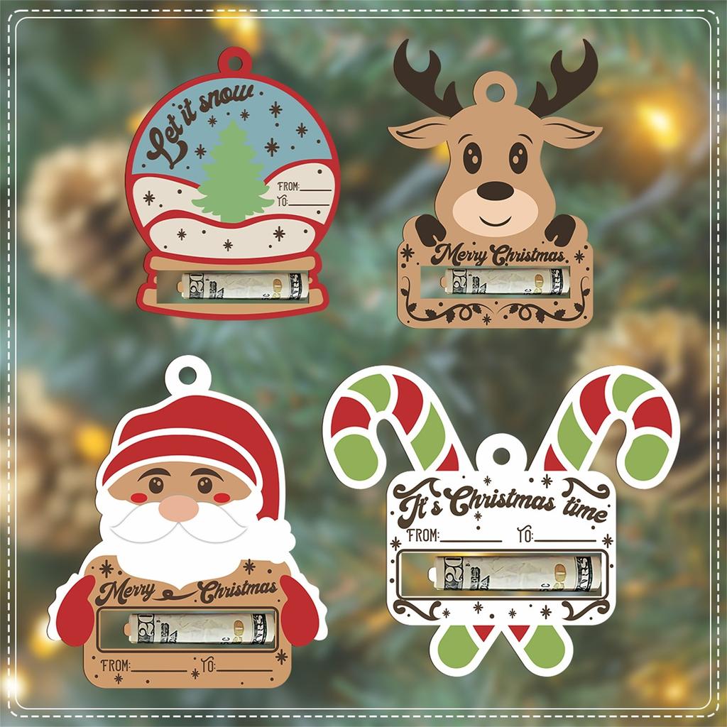 Christmas Money Holders Gift, Christmas Money Holders For Cash,Wooden Christmas Money Holder Gift,Christmas Money Holders Hanging Decor