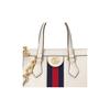 Gucci Ophidia Gold Logo Stripe Webbing Leather Tote Bag Women Tote Bags White 547551DJ2DG8454