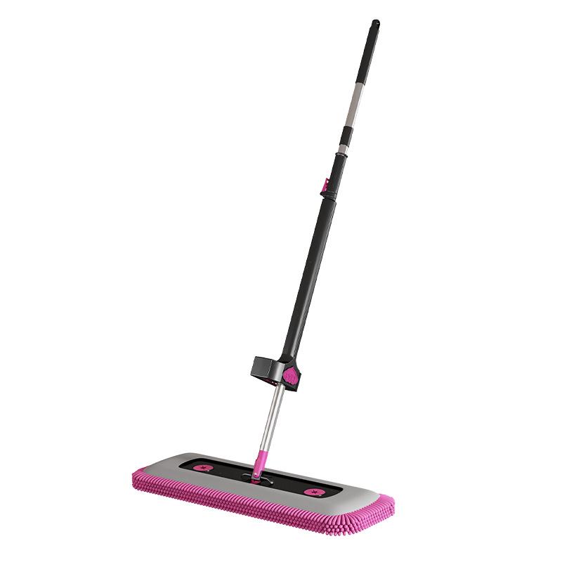 Home Lazy Dual-Use Chenille Mop: Large Panel, No-Wash, Rotatable Head, Dry/Wet Cleaning.