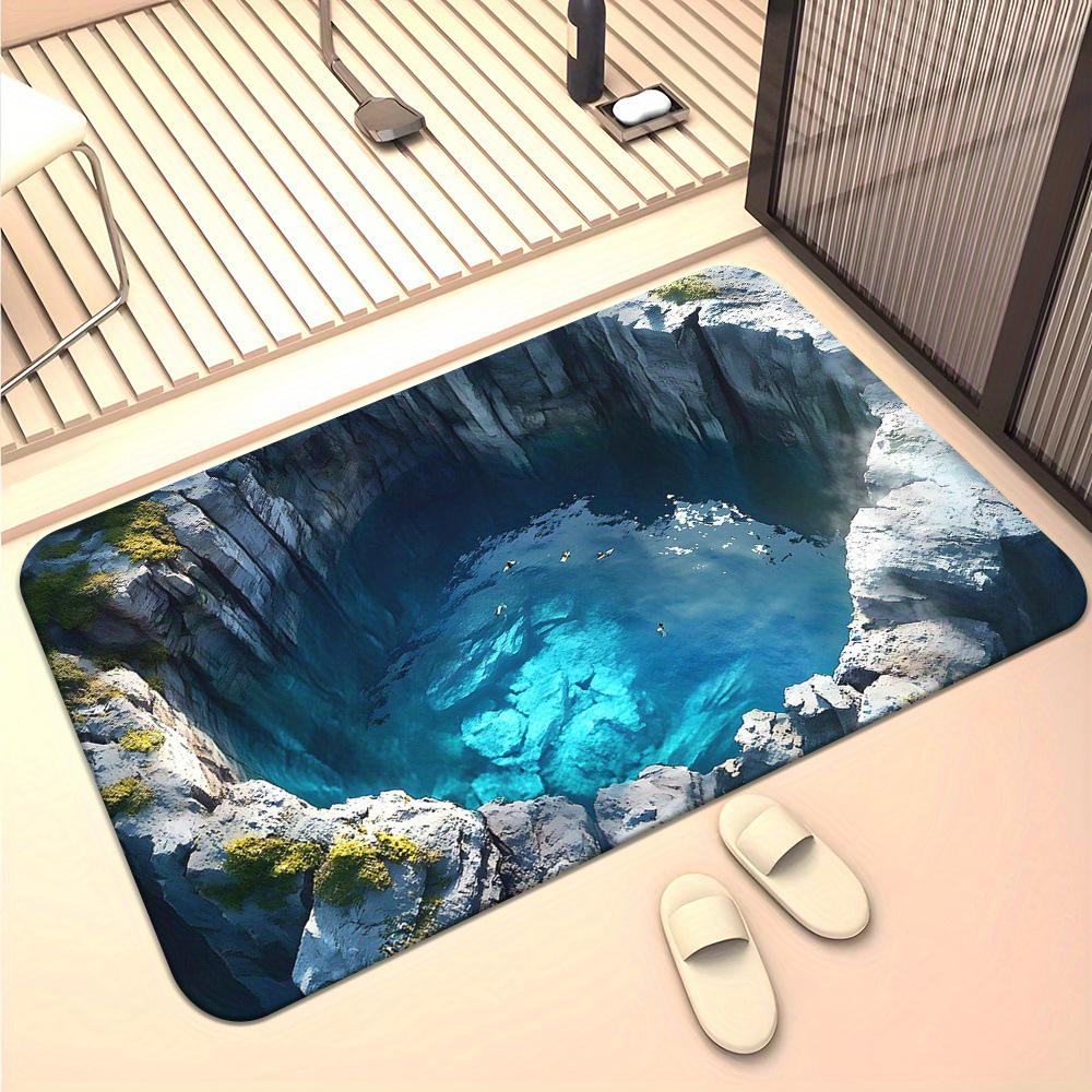 3D Illusion Dirt-Resistant Floor Mat: Absorbent & Durable Entrance/Bathroom Mat