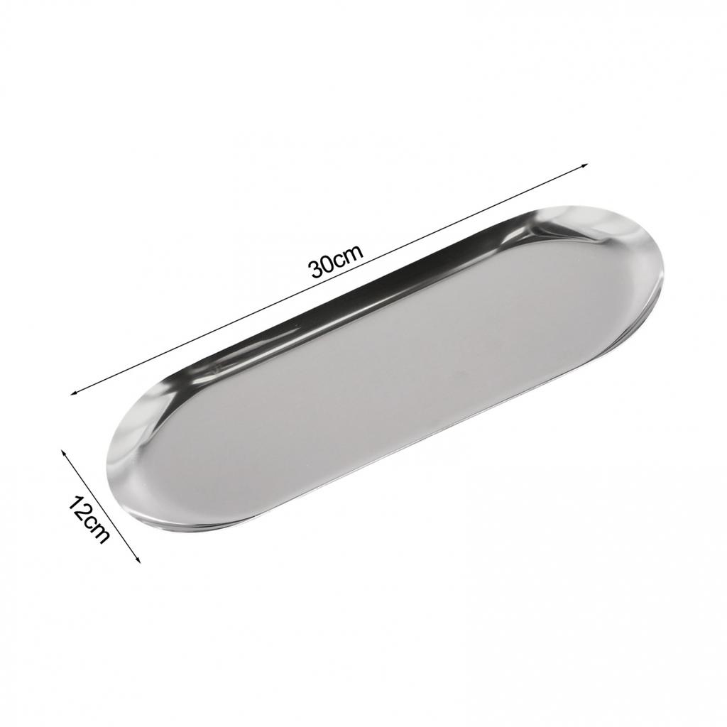 Stainless Steel Oval Tray Perfect for Organizing Small Household Items