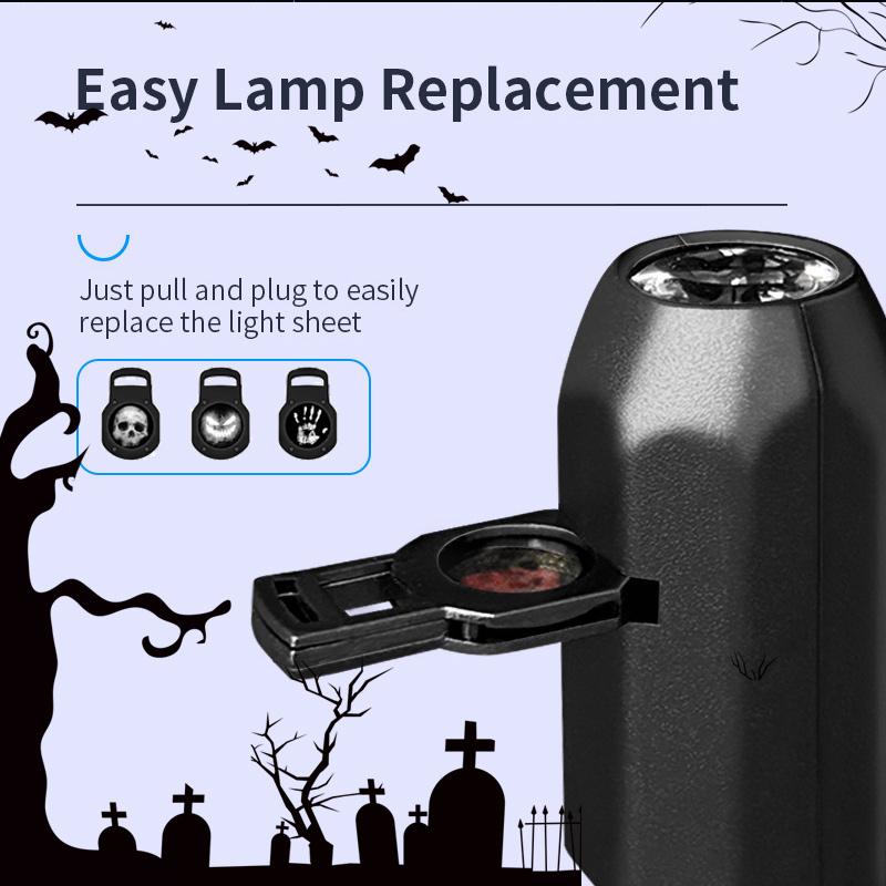 Halloween LED Projection Night Light Pumpkin Ceiling Wall Lamp USB Moon Projector Christmas Atmosphere Mood Light Room Decor