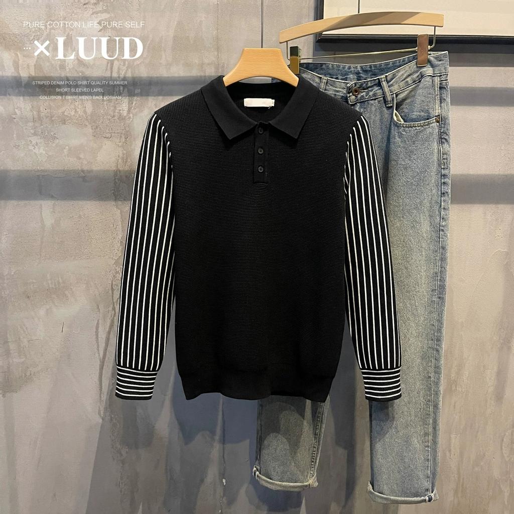 Fleece-lined Fake Two Pieces Sweaters Men's Autumn and Winter New Fashion Casual Shirt Collar Sweater Thermal Bottoming Shirt