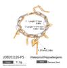 Uworld Minimalist Two Tone Heart Shaped Star Pendant Double Layer Bracelet 18K Gold Color Plated Stainless Steel Cable Chain Cha