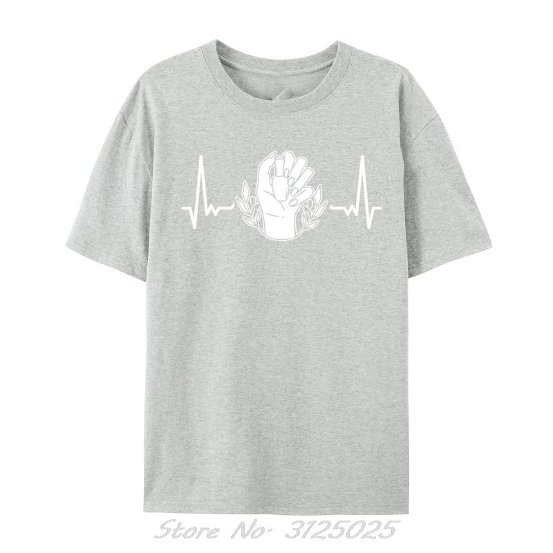 Nail Technician Heartbeat Unisexicure Pedicure Nail Tech Funny Print Tshirt Custom Cotton Tshirt Women Tops Unisex Tees Clothing S