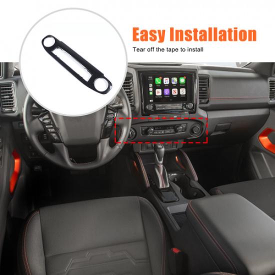 Carbon Fiber Center Console A/C Panel Cover Trim Fit For Nissan Frontier +