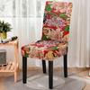 Stuhlhusse für Esszimmerstühle mit niedlichem Tier-/Hunde-Print, dehnbar, elastischer Stuhlbezug mit Blumenmuster, Sitzbezug für Küchenhocker, Heim- und Bankettdekor