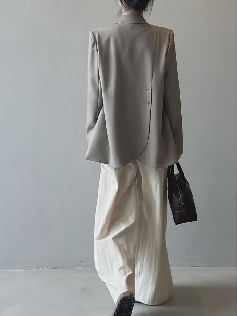 Yanshuang Women's High-End Spring Suit Jacket with Irregular Back Slit