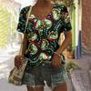 Short Sleeved Trendy Versatile Fashion Loose Top Summer Thin V-neck T-shirt