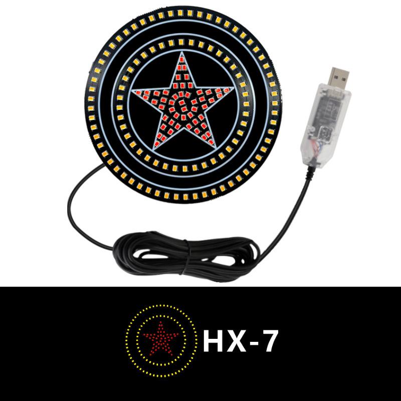 Car star window lamp LED decorative lamp creative no-wiring love heart online celebrity rear window expression lamp