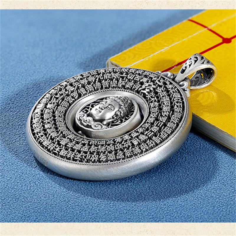 Blessing Heart Sutra Buddha Pendant For Women Men Jewelry Rotatable Tathagata Paramita Scriptures Necklace Male Accessories
