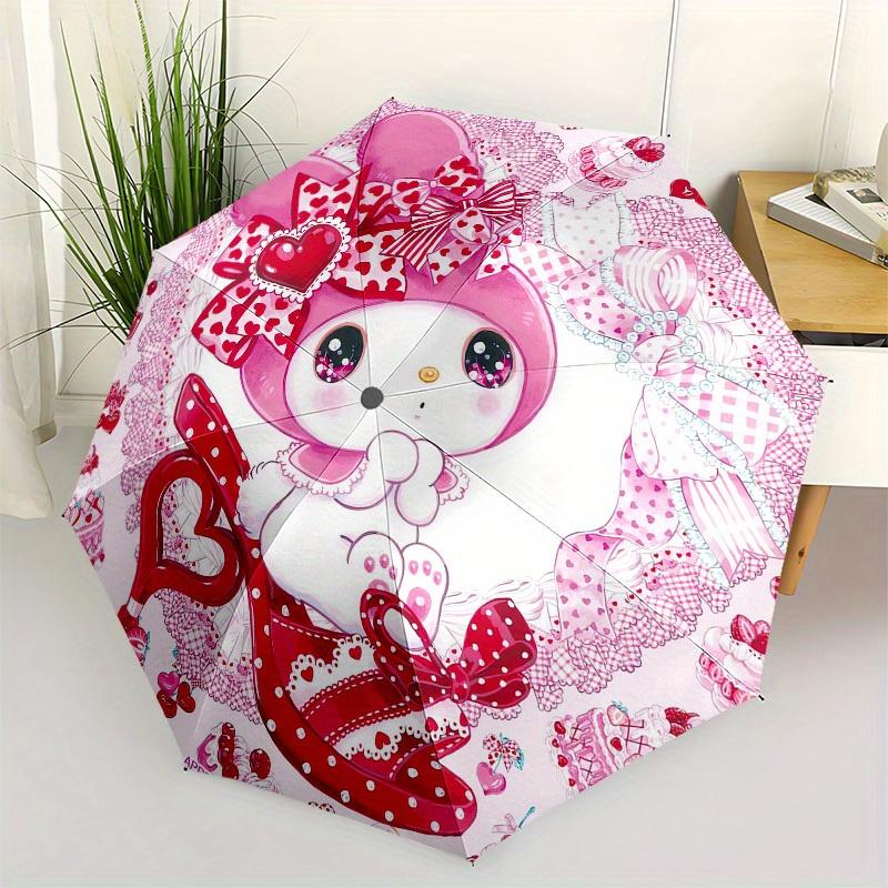 

1pc Pink Kitty with Heart-Shaped ShoesUmbrella with Plastic Handle,Suitable for All Seasons Home Travel Outdoor UmbrellaSanlio247