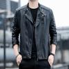 Men's leather jacket spring and autumn new casual coat slim lapel leather jacket men's trendy handsome outer clothes