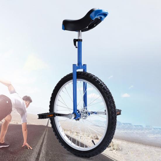 1 Set Unicycle with 16/18/20/24 Inches Wheel Steel Rim Height Adjustable One Wheel Bike Adults Beginner Exercise Balance