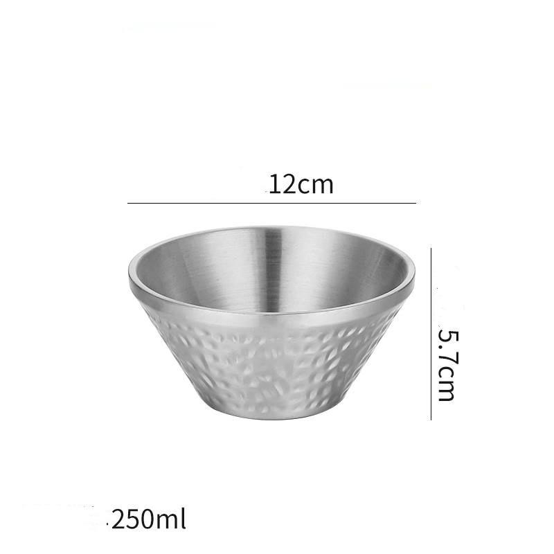 

Creative Korean Stainless Steel Ramen Noodle rice gold Bowl Tableware for Salad Fruit Mixing Bowls Double Layer Heat insulation