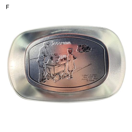 Retro Tinplate Dinner Plate Stainless Steel Serving Tray Round Seasoning Plates