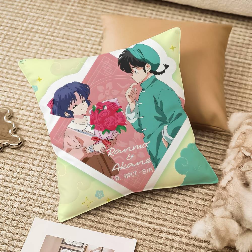 Anime R-Ranma Pillow Case Anti-dustmite Invisible Zipper Sofa Bed