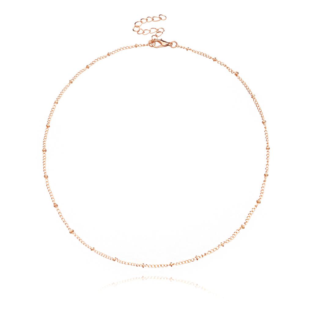 Europa, Amerika, einfache und modische Metall-Kupferperlenkette kurze Halskette, personalisierte vielseitige Street-Halskette