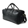 Kožená duffle taška: Ručně vyrobený černý víkendový kufr