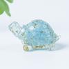Resin Turtle Aquarium Decor With Natural Crystal Chips For Home Office And Gift