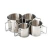 4-Piece 304 Stainless Steel Outdoor Camping & Travel Set: Foldable Cups & Bowls.