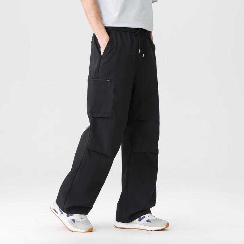 JOW Men's Casual Wear-Resistant Wide-Leg Cargo Pants